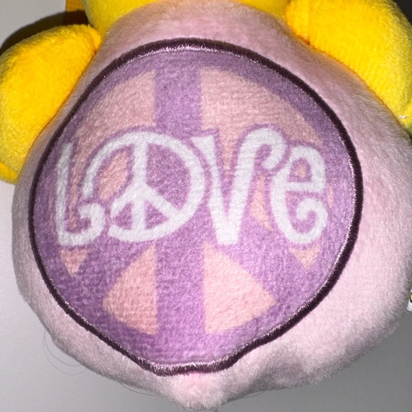 Peanuts Woodstock Plush Dog Toy, retro pastel LOVE emblem + squeaker (NWT) - Picture 5 of 9